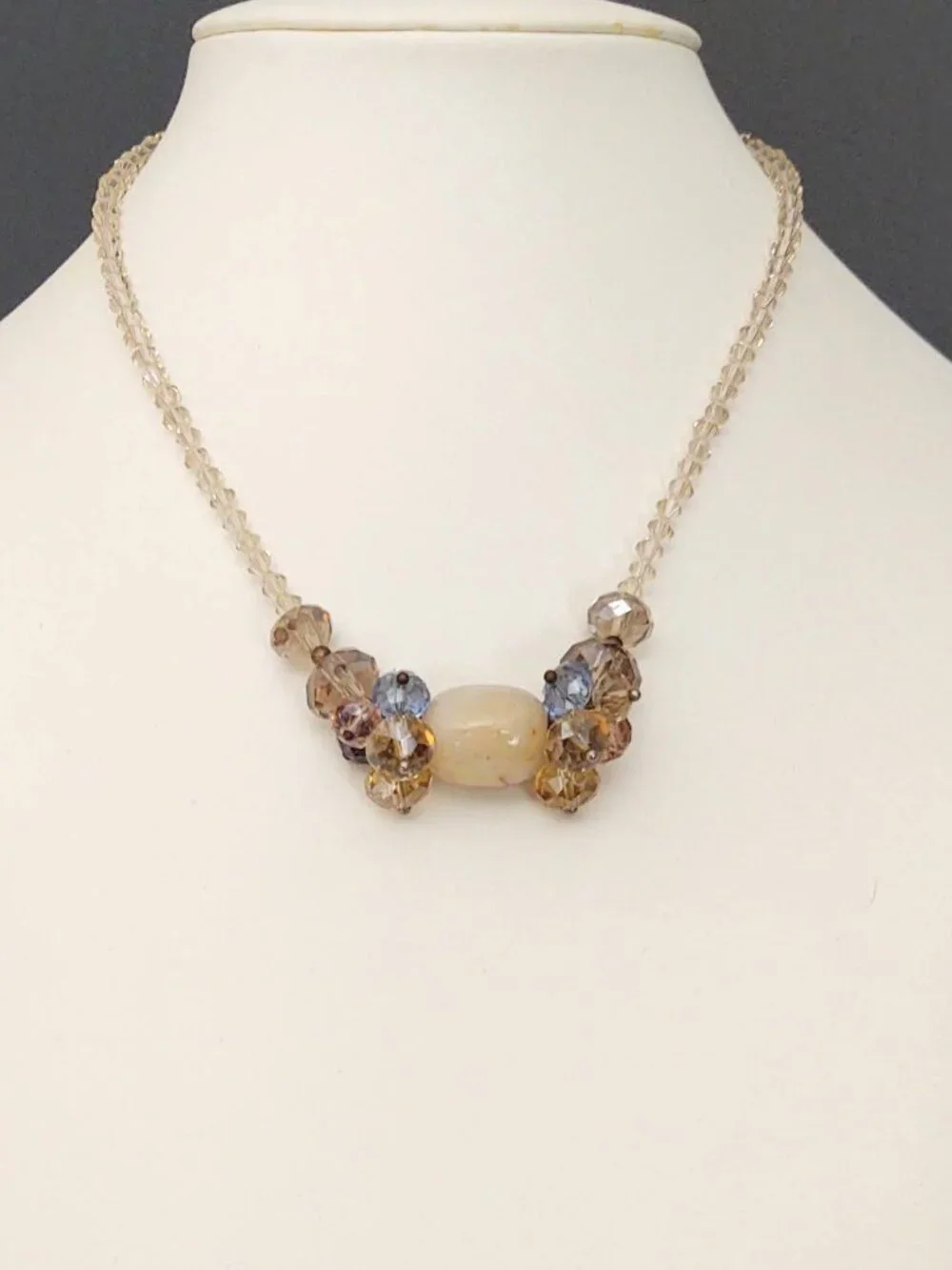 Crystal and stone necklace